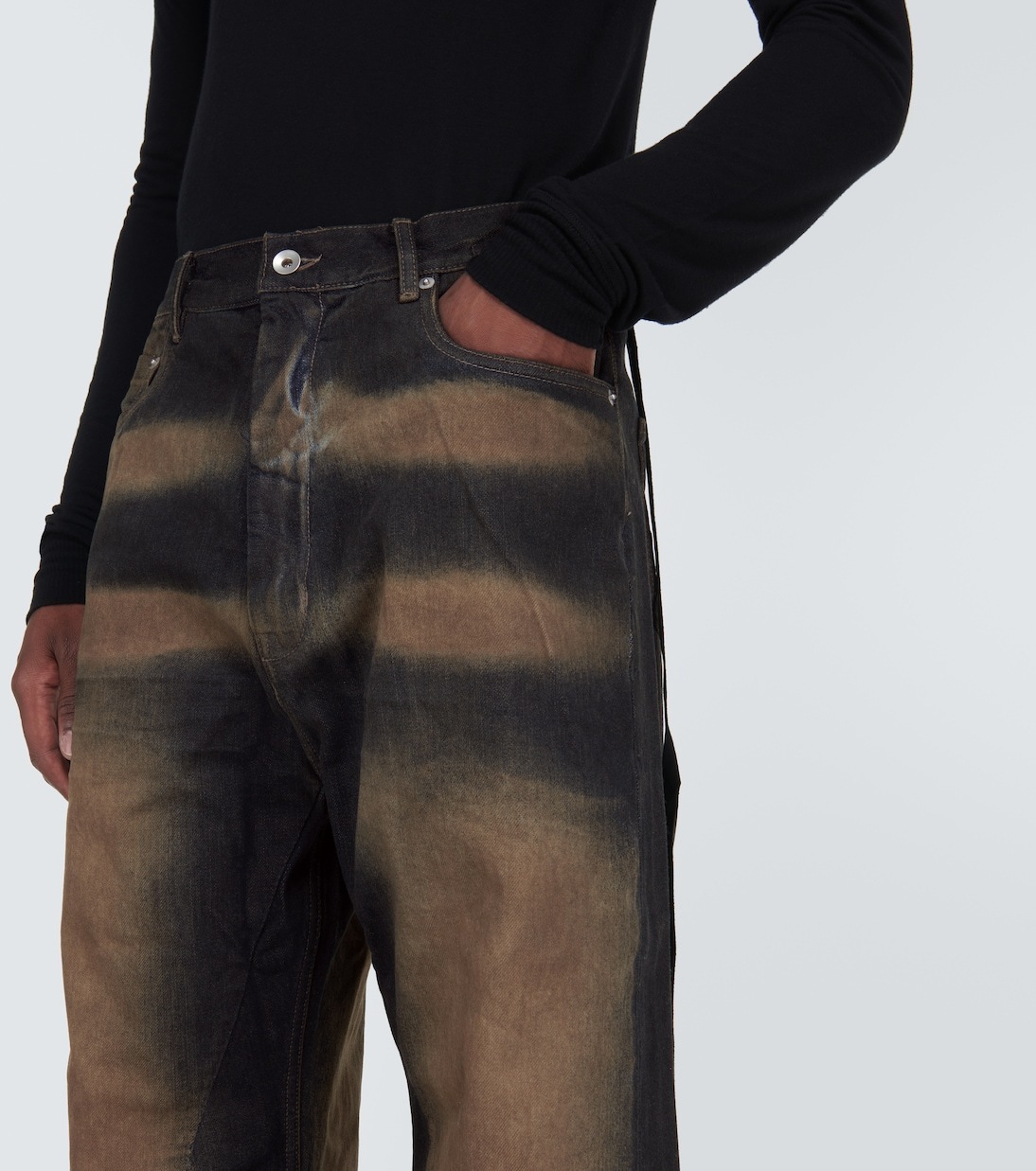 個性的！* Rick Owens *ワイドレッグジーンズ ブラック&ブラウン