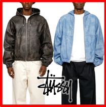 ★韓国の人気★【Stussy】★WORK JACKET STONEWASH LEATHER★