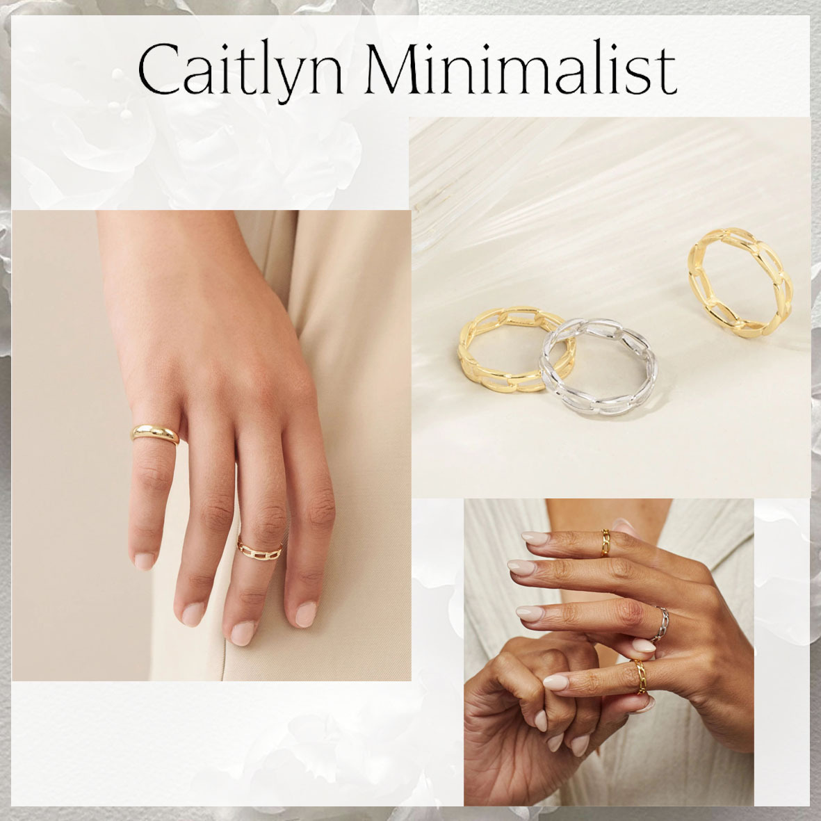 【CaitlynMinimalist】リンクリング GOLD/SILVER★国内発