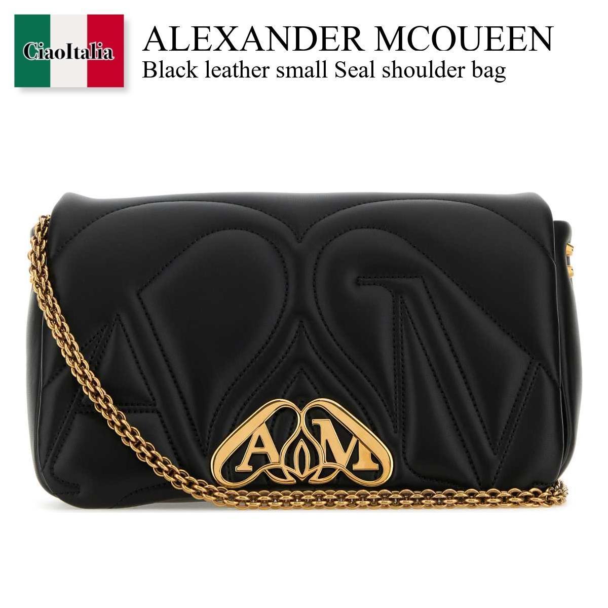 ショルダーバッグ・ポシェット Alexander Mcqueen Black Leather Small Seal Shoulder Bag