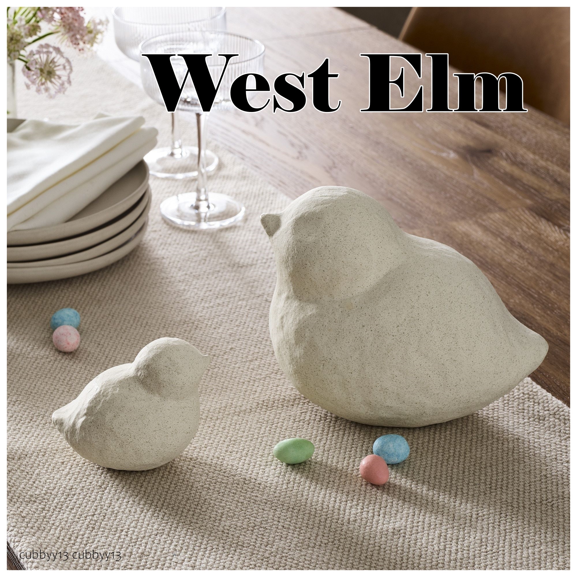 West Elm【Sサイズ☆】セラミック製 ヒヨコ オブジェ