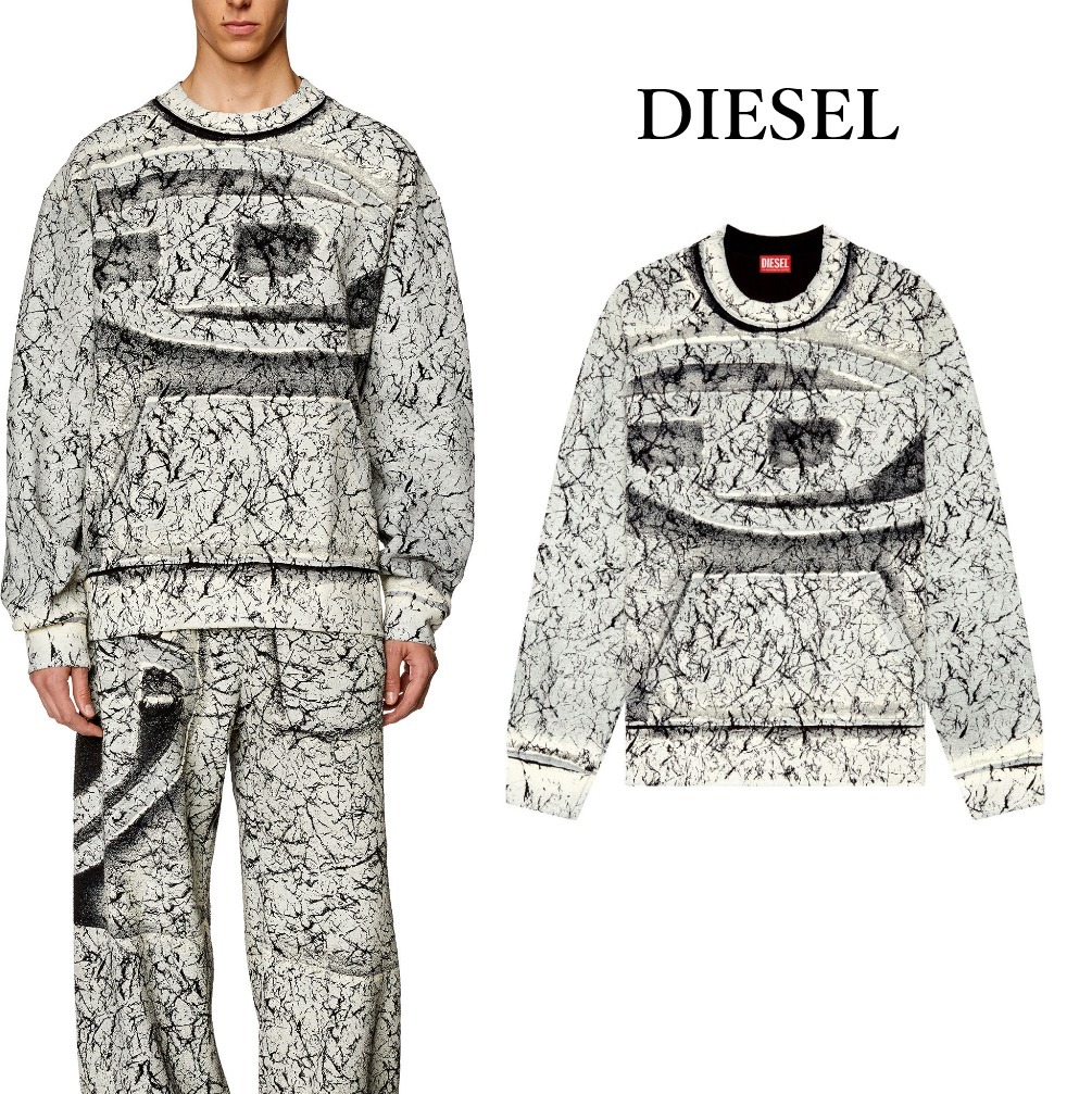 関税込◆DIESEL オーバルD ダメージスウェット S-Macoval