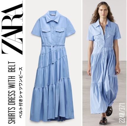 【ZARA】ZW COLLECTION ベルト シャツ ワンピース 2240/371