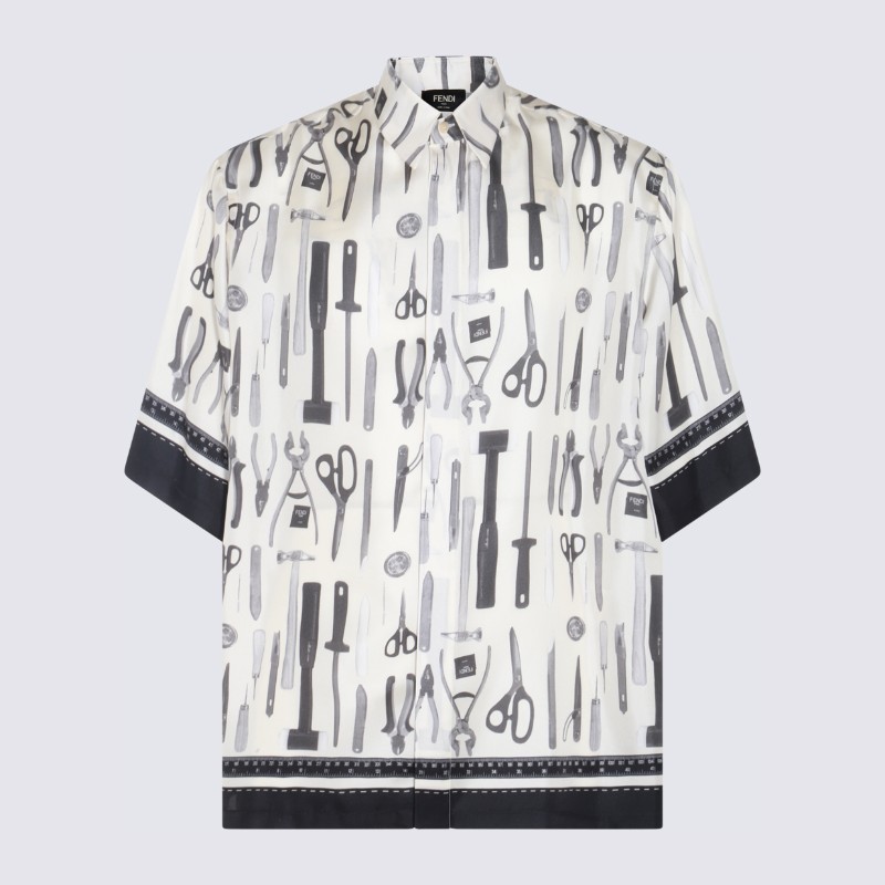 Tシャツ・カットソー FENDI SS24 Fendi Shirts White (FS0966 AR65F1MTG)