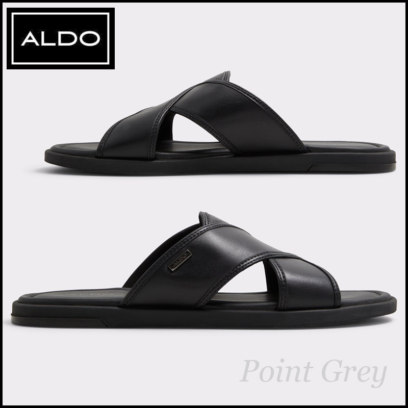 【追跡あり】ALDO クロスストラップ スライドサンダル★Style UP ALDO Men´s☆ 本革レザー・クロスストラップ・スライドサンダル