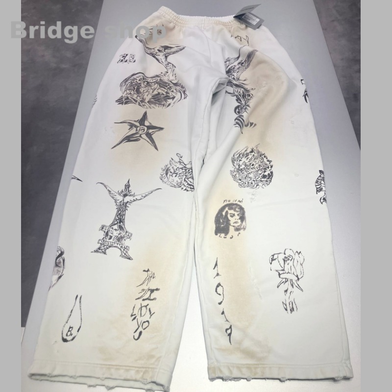 直営店*BALENCIAGA*バギータットトラックパンツ*ユニセックス白