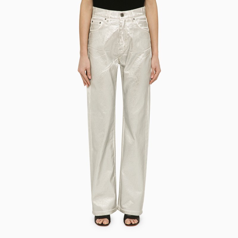 ボトムスその他 ROTATE Birger Christensen Silver pants in organic denim