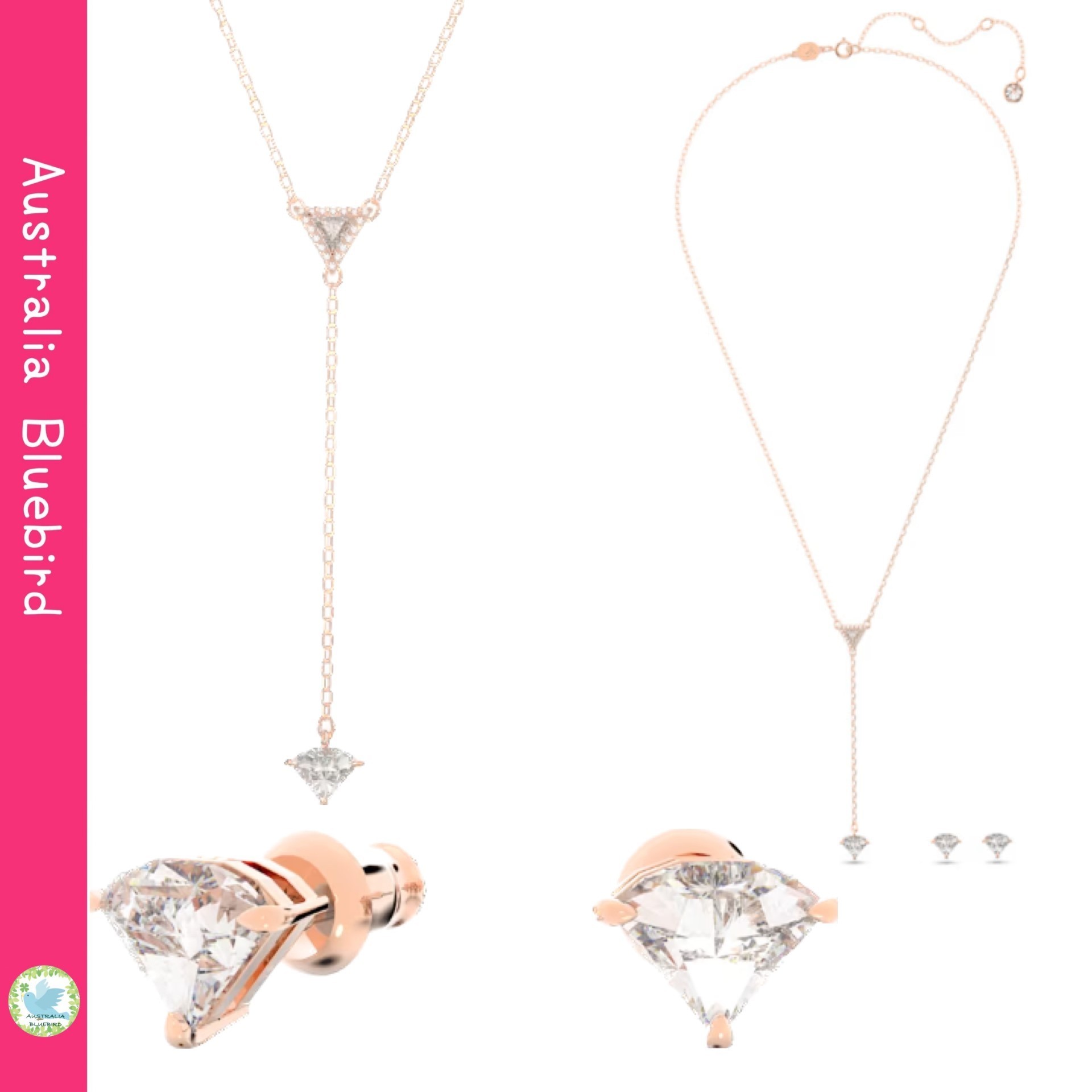 SALE★SWAROVSKI★Ortyx スタッズピアス Y字型ネックレスセット