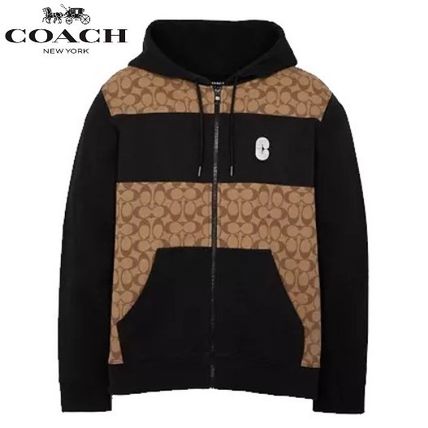 Coach Hoodies Pullovers Unisex Long Sleeves Plain Cotton Logo Hoodies