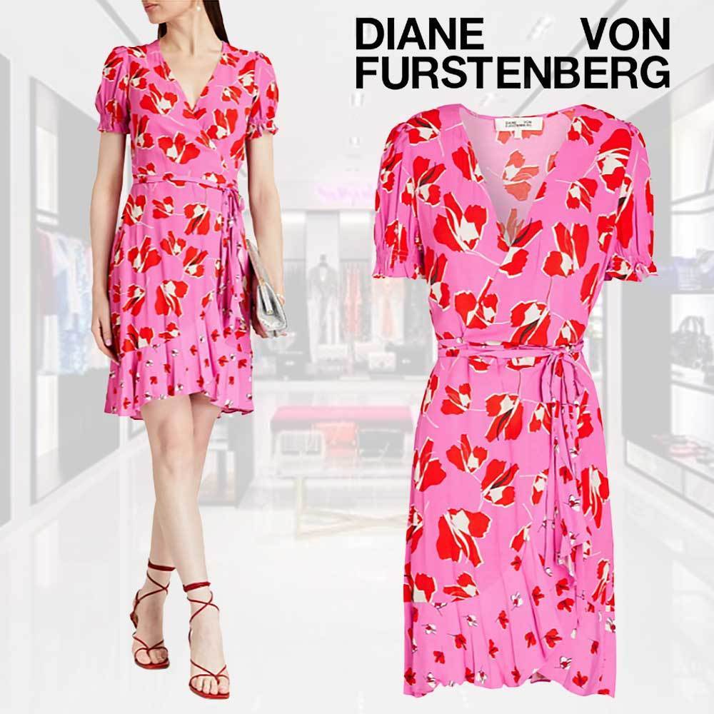 【完売必至】DIANE von FURSTENBERG Astrid ラップミディドレス DIANE VON FURSTENBERG ミニラップドレス フローラルプリント