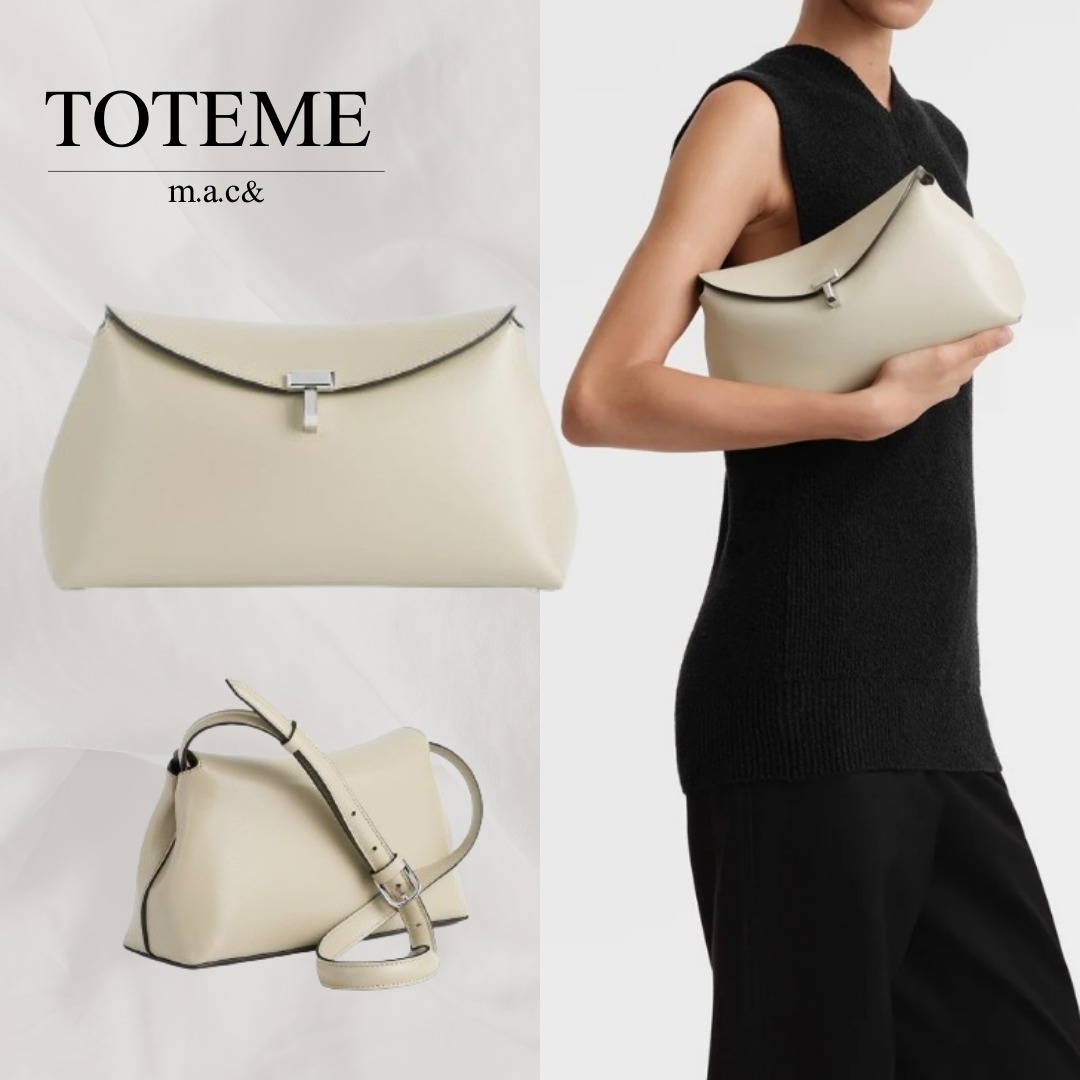 お洒落さんに人気ブランド【TOTEME】T-Lock clutch fawnバッグ