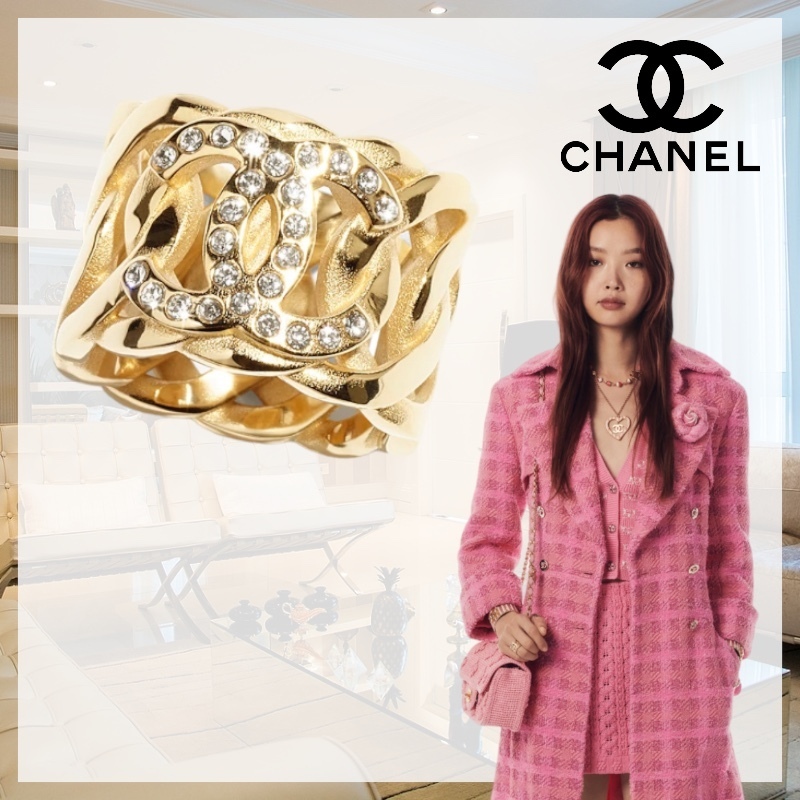 【上品でエレガンスな輝き】CHANEL CCロゴ リング