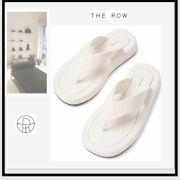 【The Row】レザー＆ベルベット Ginza サンダル ♪ミルク色