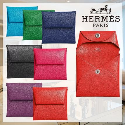 HERMES Coin Cases Street Style Plain Leather Coin Cases