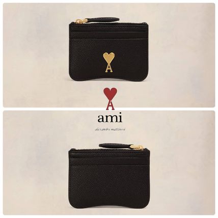 AMI PARIS Coin Cases Unisex Street Style Logo Coin Cases