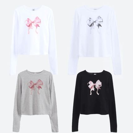 RONRON★韓国★人気★DOUBLE RIBBON SLIM CROP LONG SLEEVE 4色 DOUBLE RIBBON SLIM CROP LONG RONRON(ロンロン) Tシャツ