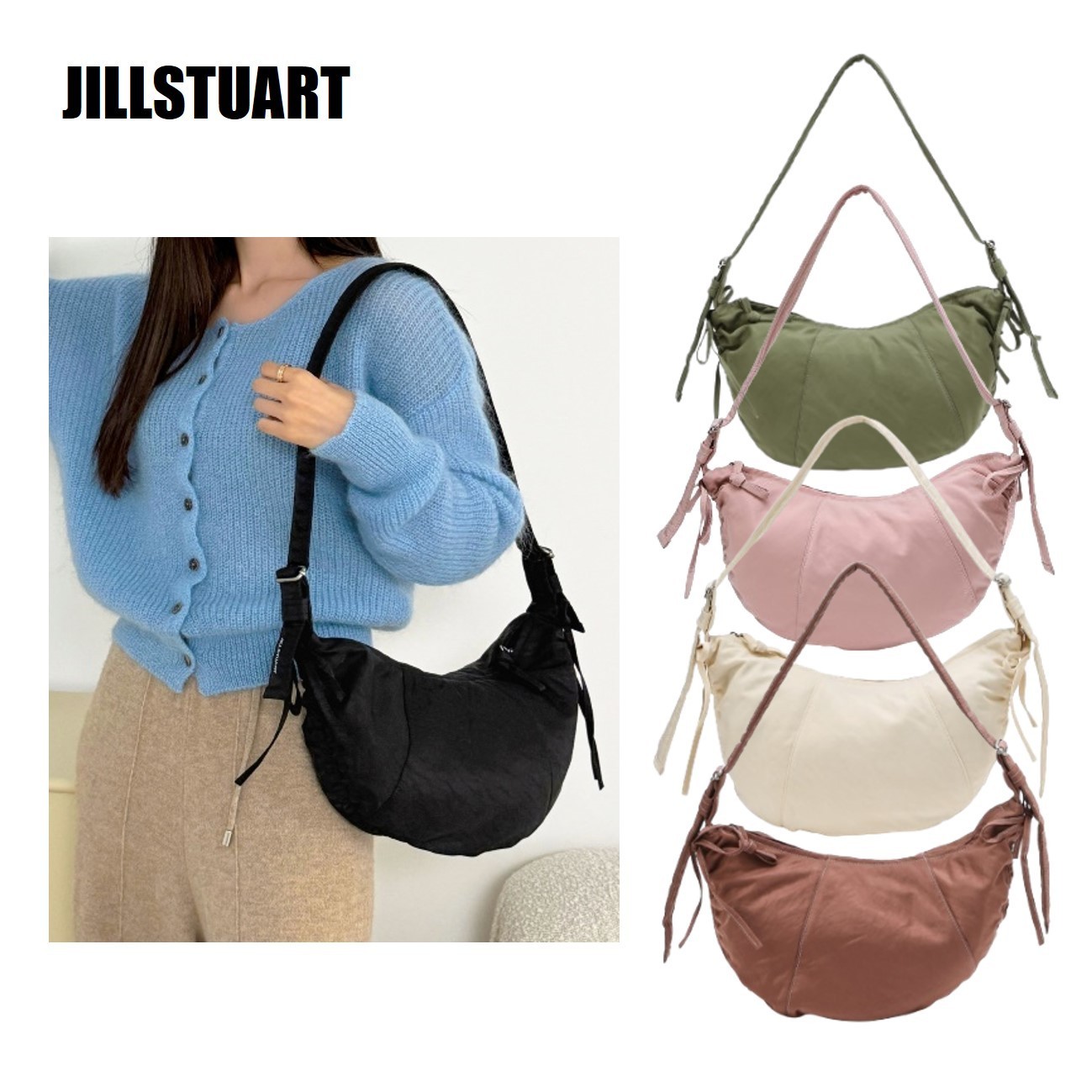 [ジルスチュアート] Nylon Mood Hobo Cross Bag★ (SIZE-M)