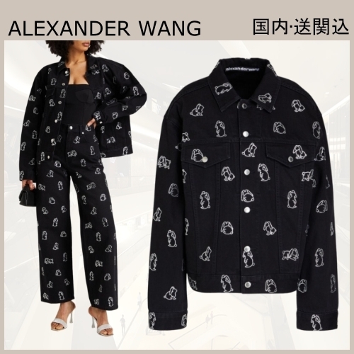 VIP★ALEXANDER WANG デニムジャケット ブルゾン クリスタル付き