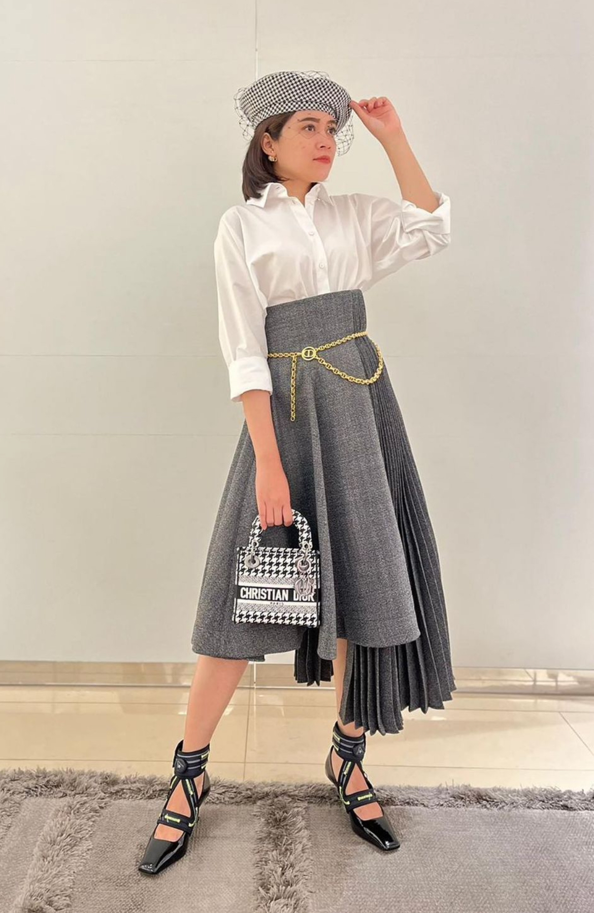 【DIOR直営】希少なセール！22AW アシンメトリー ウールツイード