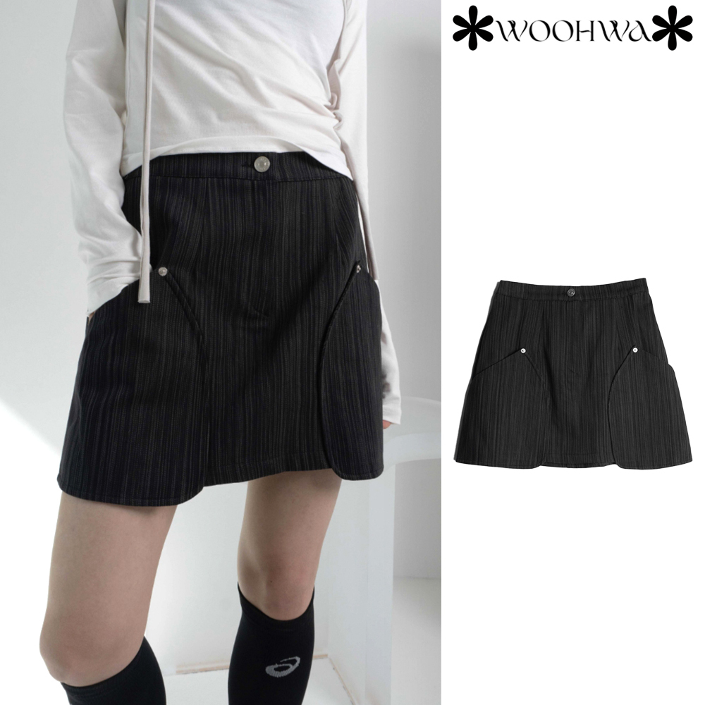 【WOOHWA】COMB PATTERNED SHORT SK