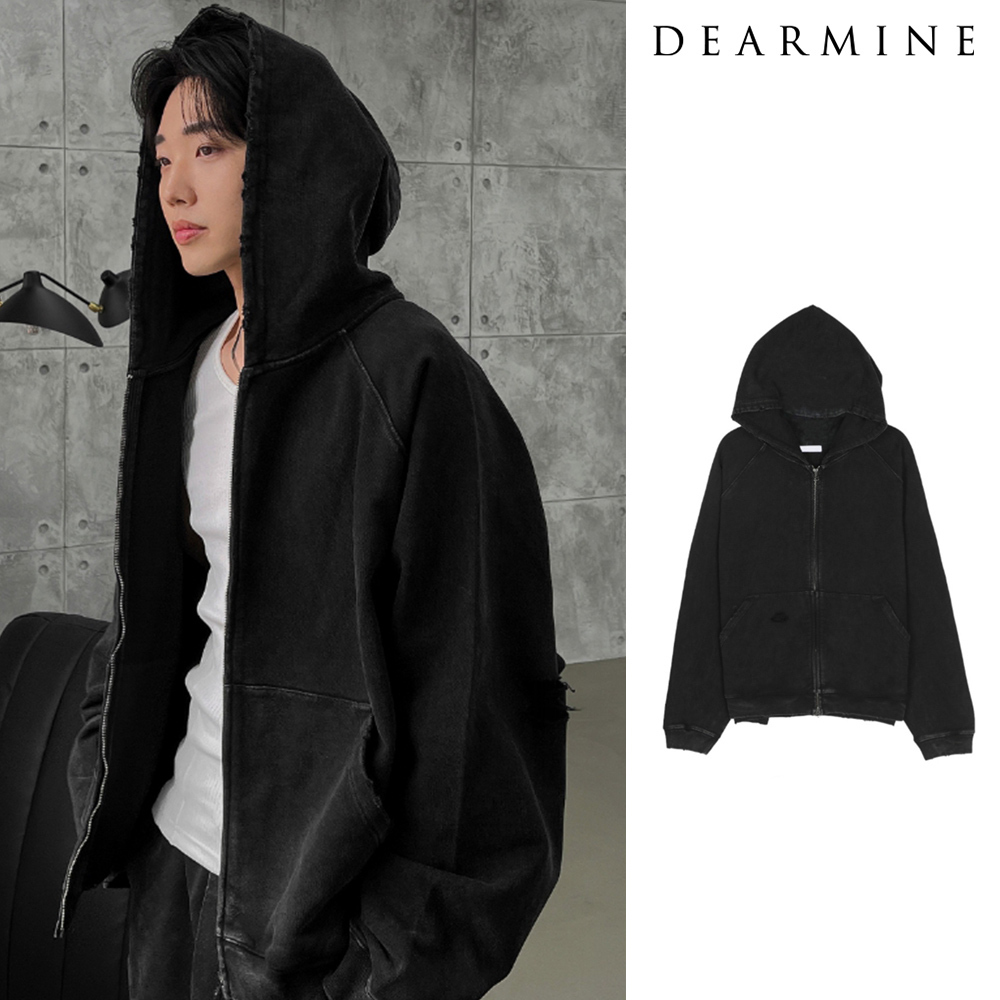 【DEARMINE】Uno Damage Hood Zip-Up