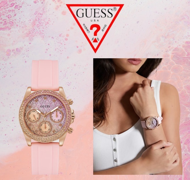 GUESS☆Sparkling Pink Limited-Edition Watch腕時計 春ピンク