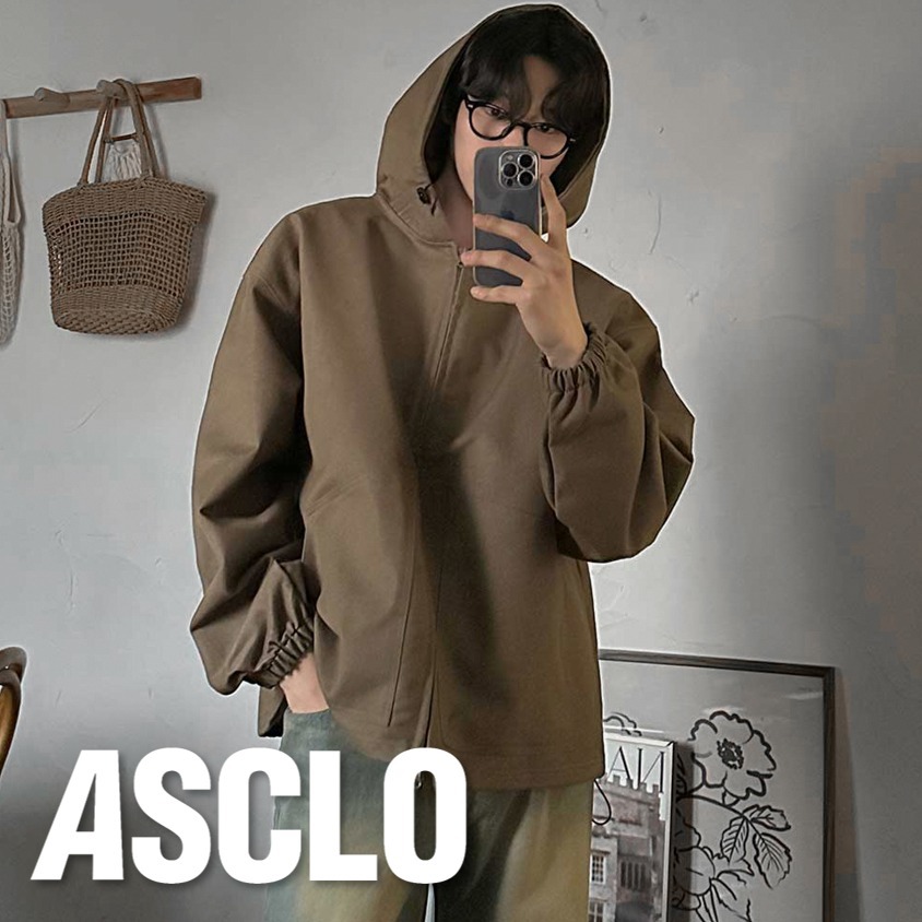 パーカー・フーディ ASCLO Pure Denim Balloonfit Hood Zip Up (2color)