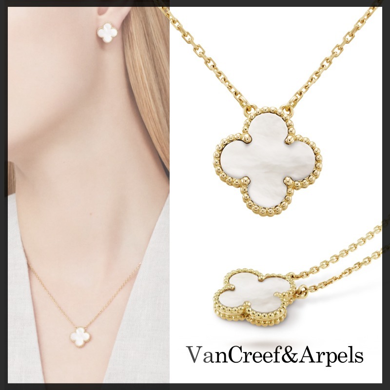 ◆VanCreef&Arpels◆ヴィンテージ アルハンブラ ペンダント 白