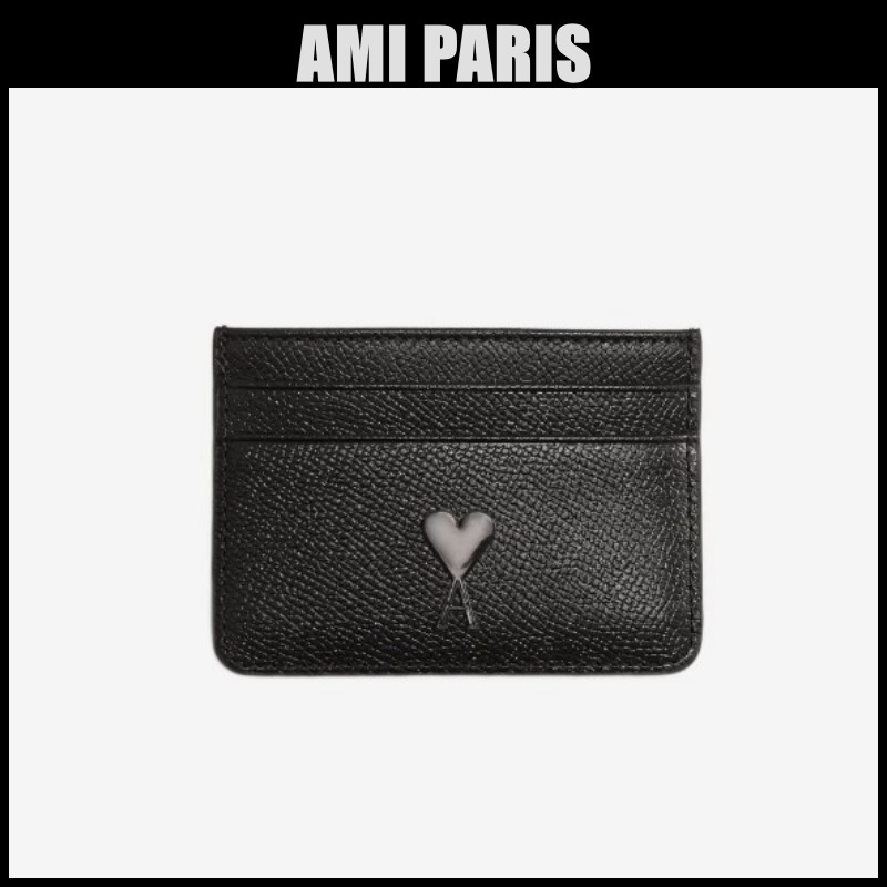 AMI PARIS Card Holder BLACK ハートロゴ カードウォレット