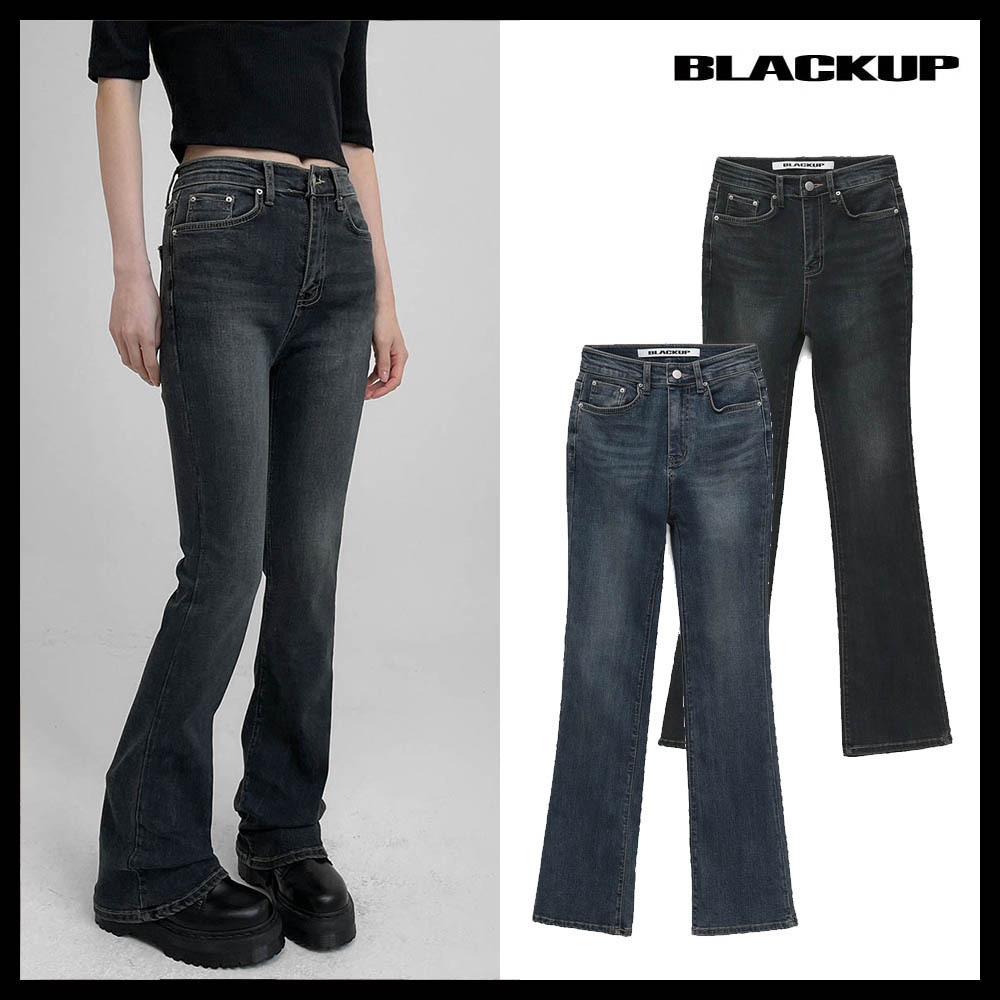 ★関税/送料込★Black up☆LONG SLIM BOOTS-CUT 017★2色