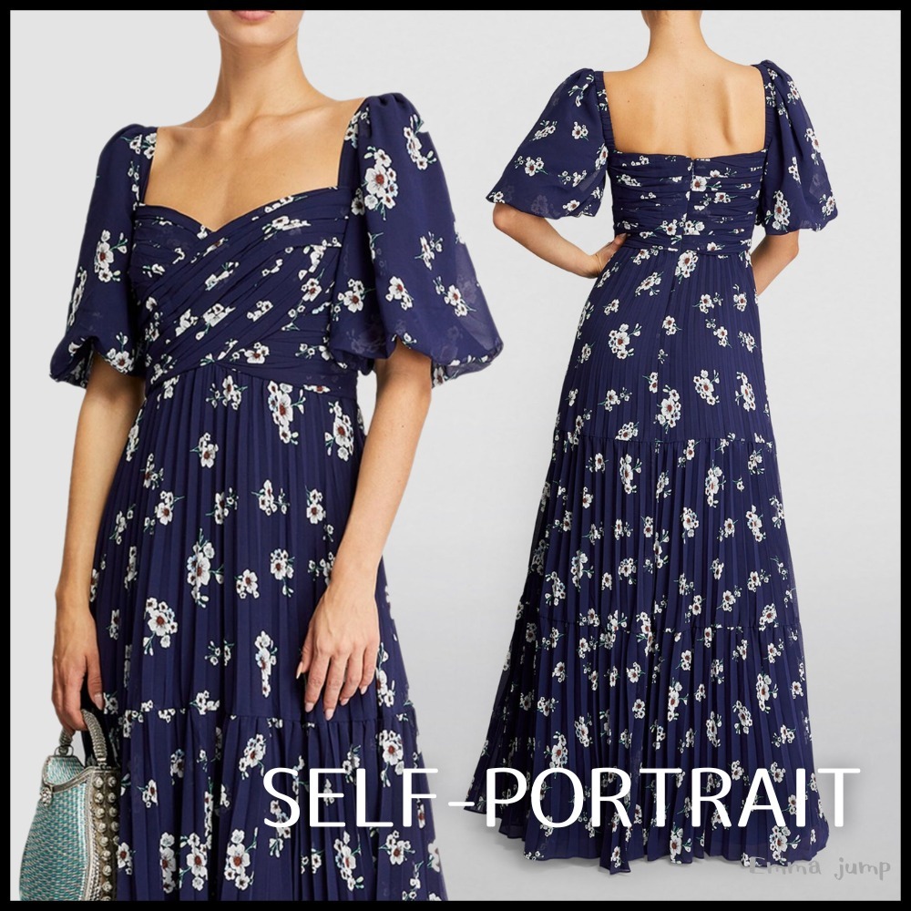 関税送料込♪SELF-PORTRAIT/Floral chiffon maxi dress