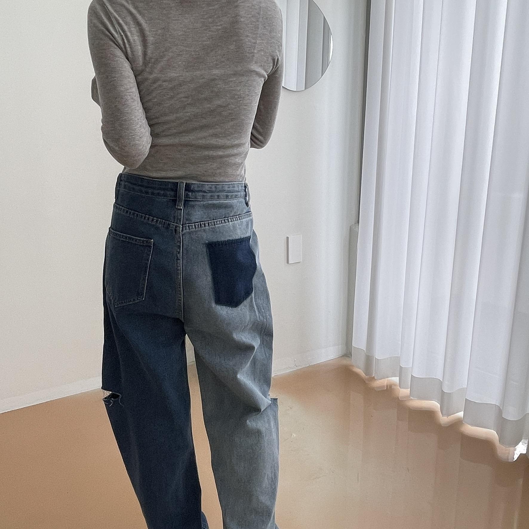 uni's room■バイカラーアジャスターデニムパンツ PT-SS24-07 uni's room□バイカラーアジャスターデニムパンツ PT-SS24-07