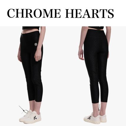 CHROME HEARTS Leggings Street Style Cotton Logo Leggings Pants