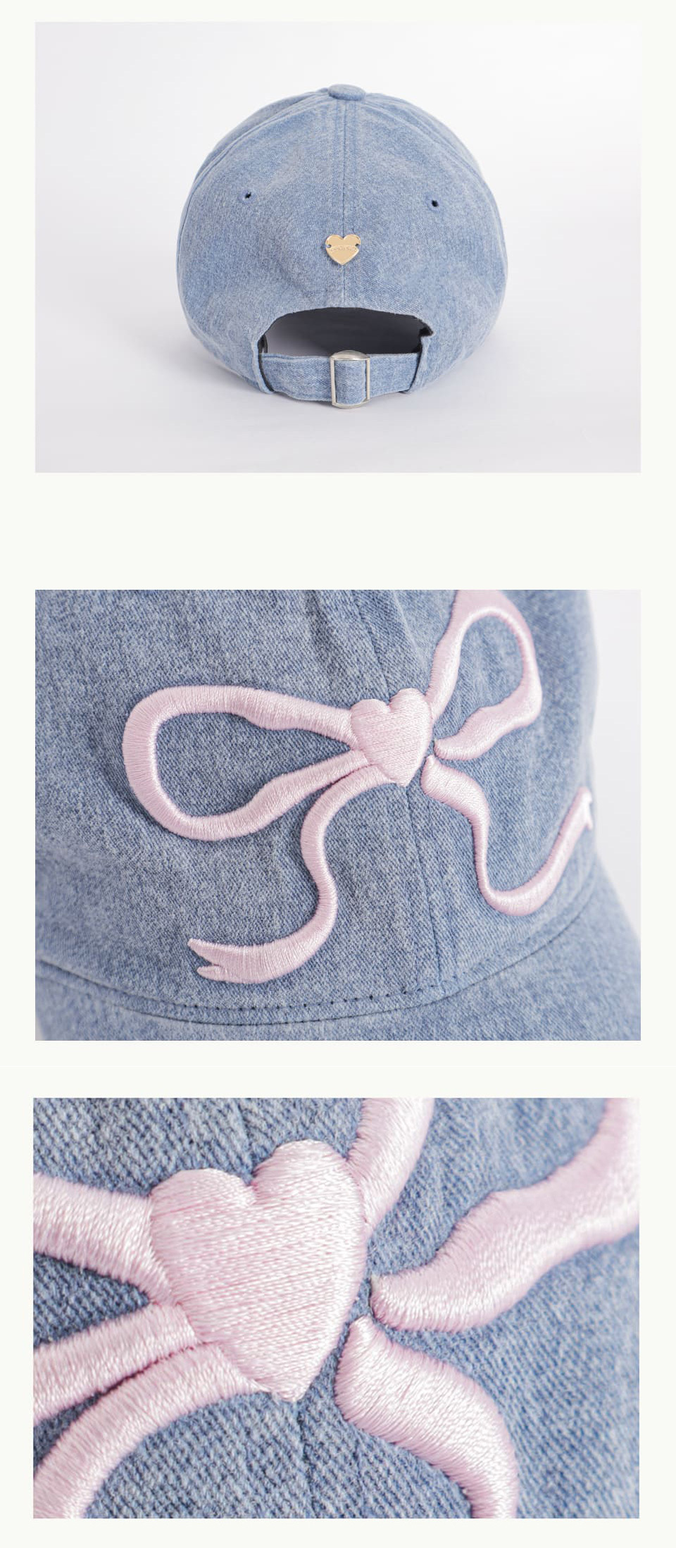 ★RONRON★送料込★韓国★人気★正規品★HEART RIBBON BALL CAP 韓国RONRON ロンロン】HEART RIBBON BALL CAP (RONRON/キャップ