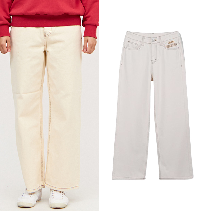 JEEP★LADY'S_Point Stitch White Raw denim