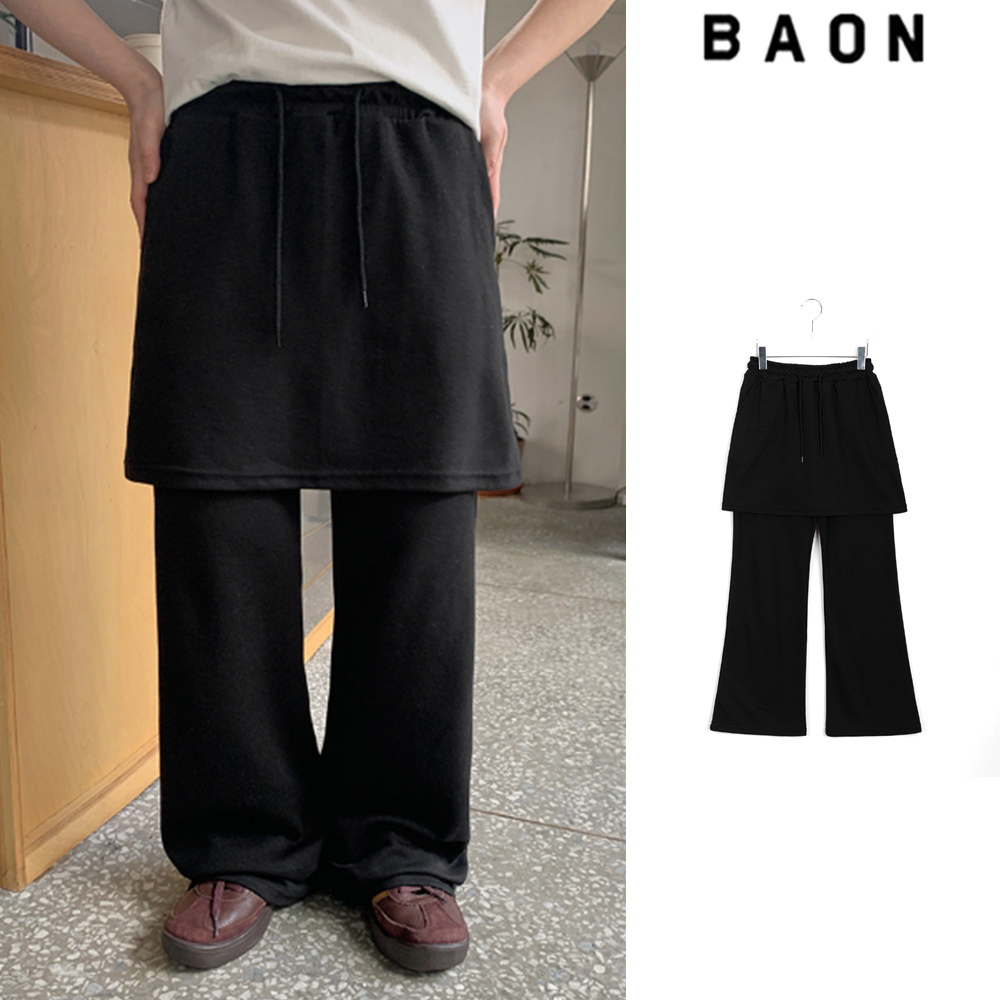 【BAON】24SS★ [BAONHAUS] Levan Banding Layered Skirt Pants