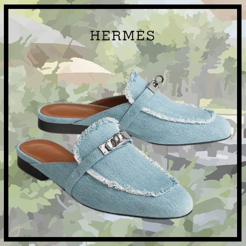 HERMES 人気 ◆ ミュール 《OZ》 ◆ カーフ「ケリー」バックル