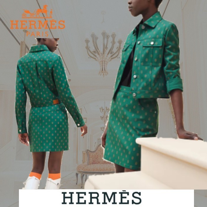《24SS★》HERMES シェーヌダンクル デニム風 ブルゾン