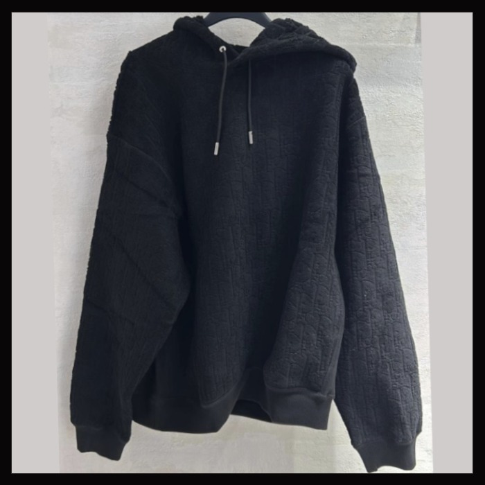 Dior《スウエットシャツ》Dior Oblique 黒 テリーコットン 直営