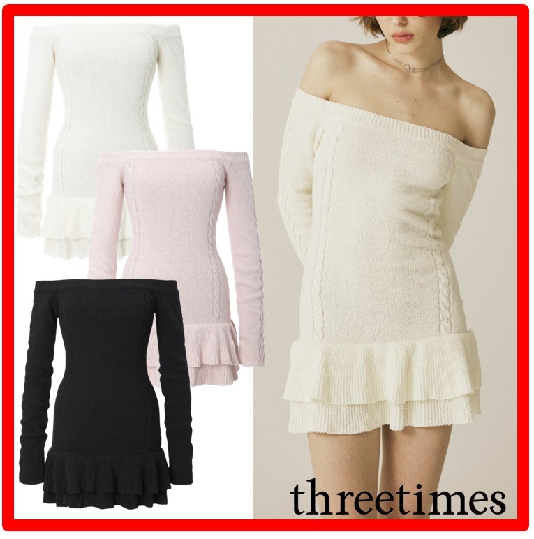 ☆韓国の人気☆【THREETIMES】☆Cable off-shoulder dres.s☆