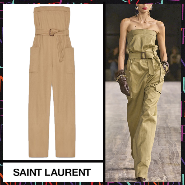 Saint Laurent《ストラップレスジャンプスーツ》コットン 直営店