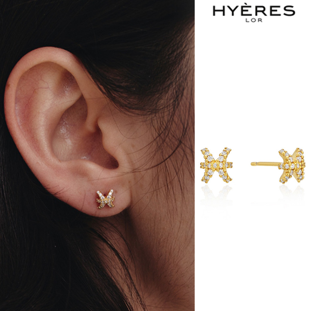 【HYERES LOR】24SS★ Aceh Silver(Y) Pave Post Earrings