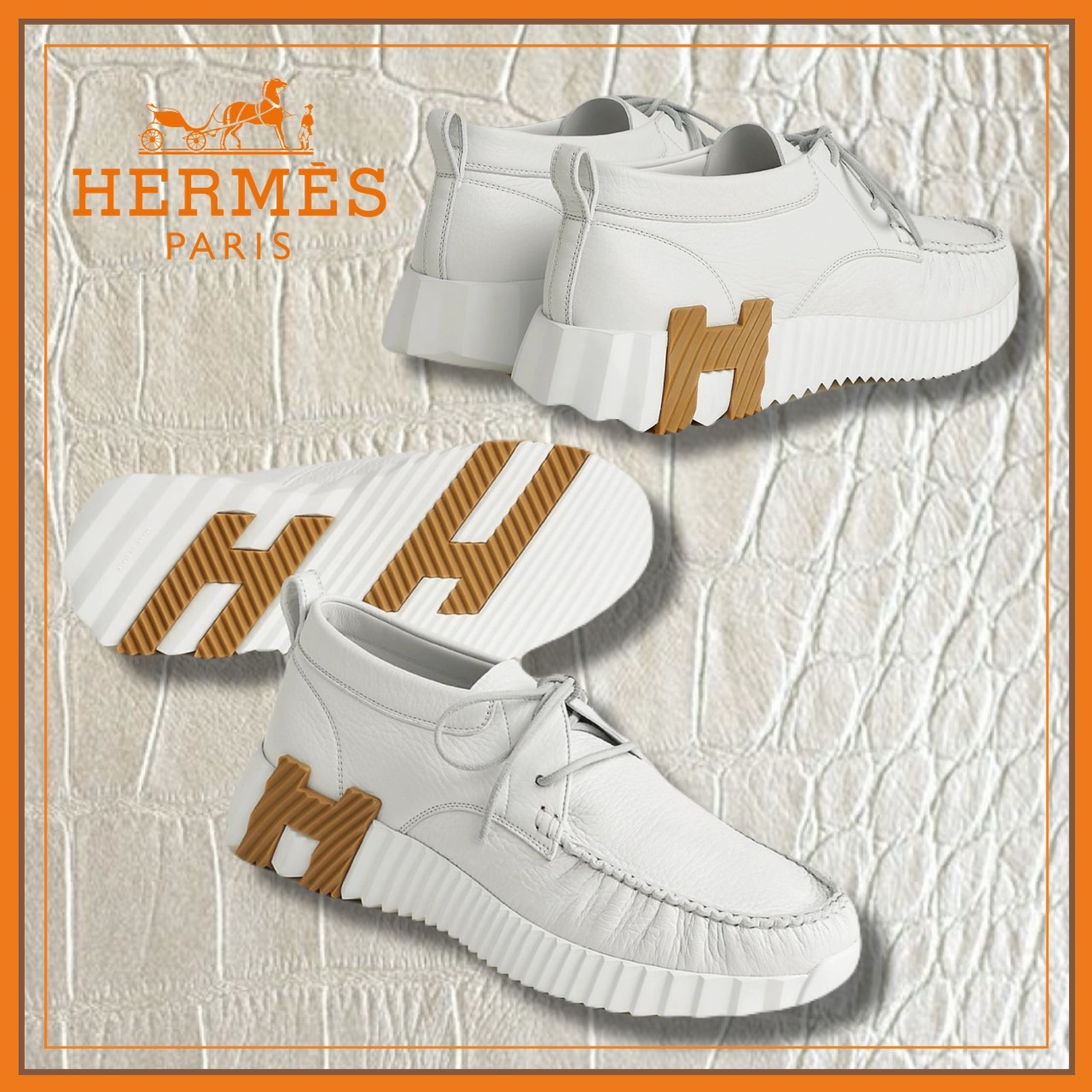 【24SS☆気品溢れる足元★】HERMES 《インクリーズ》 スニーカー