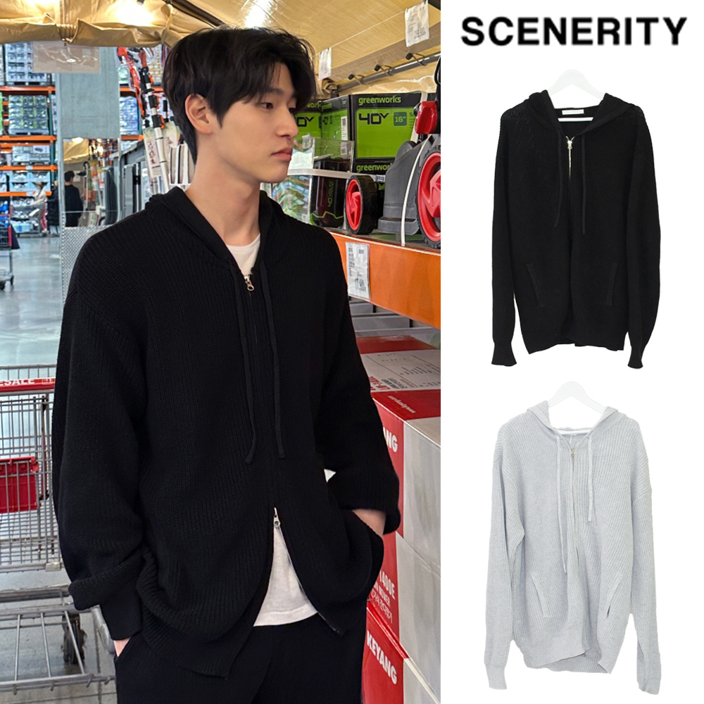 【SCENERITY】Lesher two-way knit zip-up