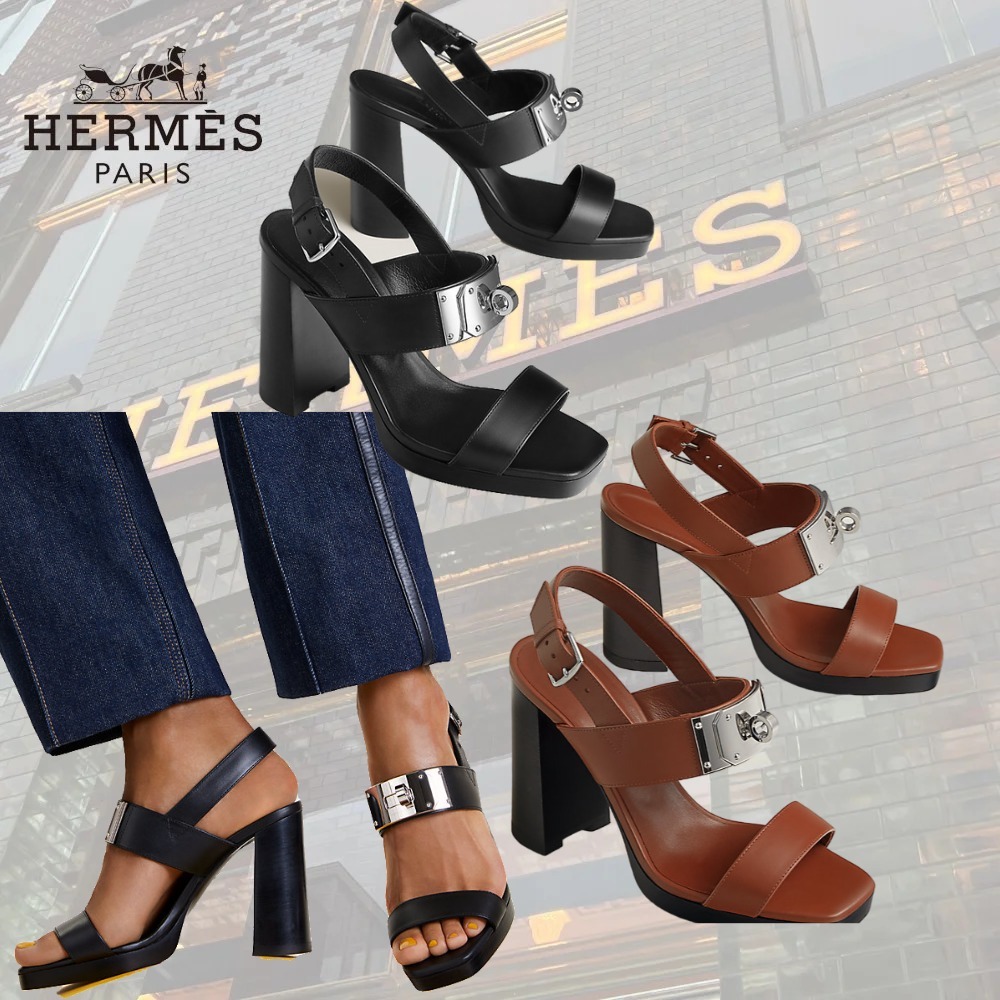 【ケリーバックルと安定感あるヒール】HERMES Ilona 90サンダル