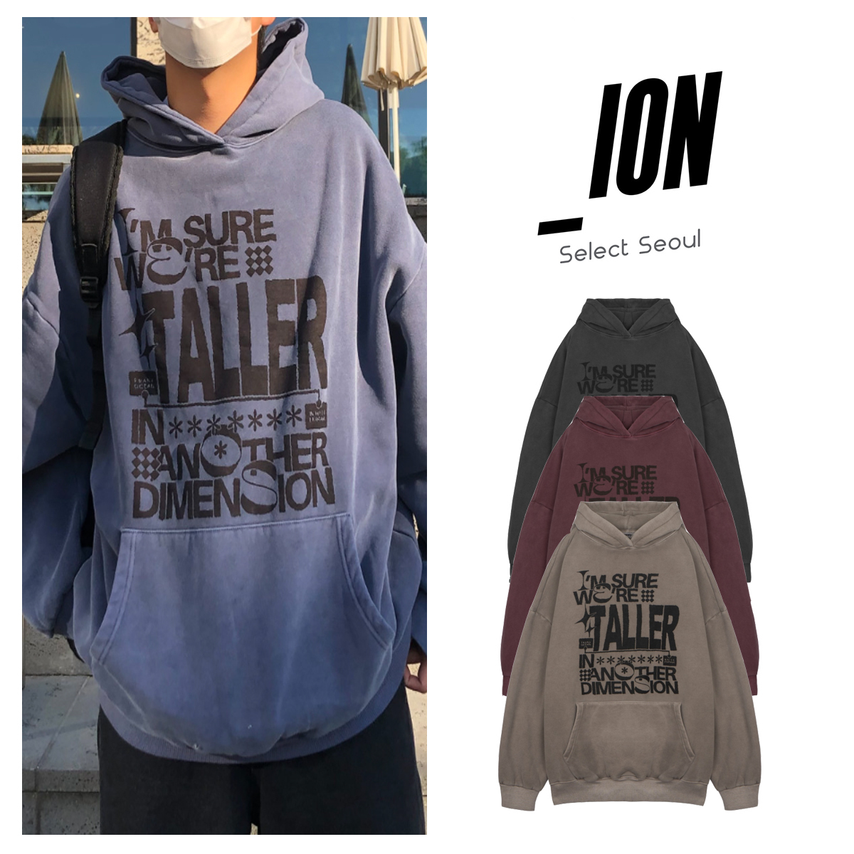 パーカー・フーディ IONSEOUL Dibin Pigment Brushed Over Hood 4JH066