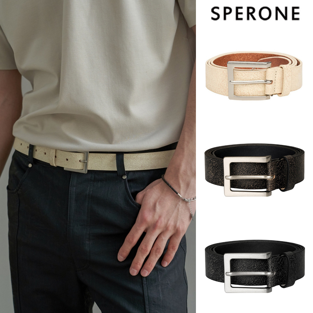 【SPERONE】24SS★ Crack Vintage Hard Belt