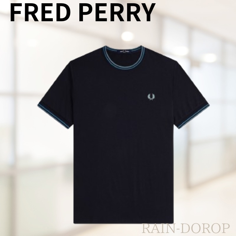 【FRED PERRY】ツインチップ T シャツ ネイビーR37