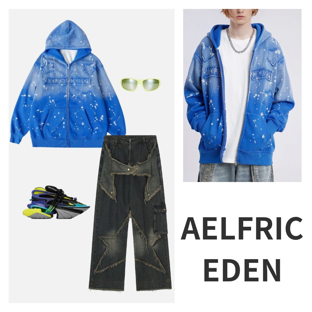 ◆Aelfric Eden◆スターワッペン グラデーション パーカー送料込 org.jpg