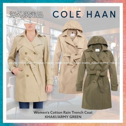 Cole Haan Trench Plain Cotton Medium Office Style Elegant Style Raincoat